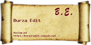 Burza Edit névjegykártya